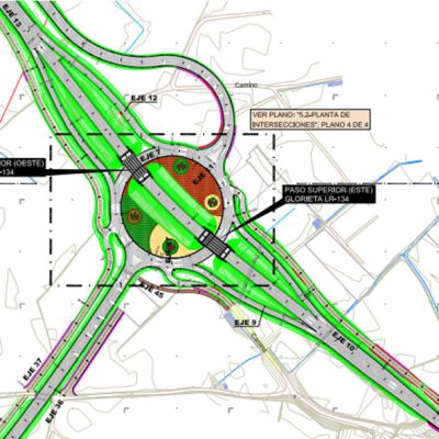 Construcción de la variante este en la carretera LR-133